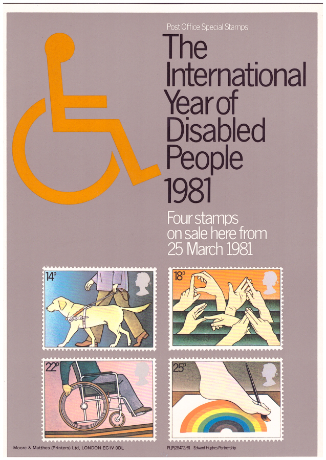 (image for) 1981 Year of the Disabled Post Office A4 poster. PL(P) 2847 2/81.